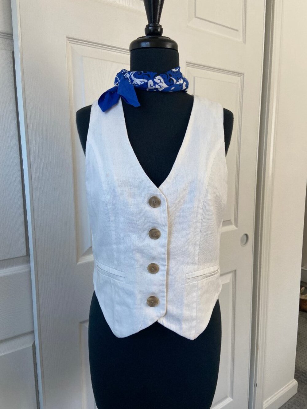 Linen blend vest XS